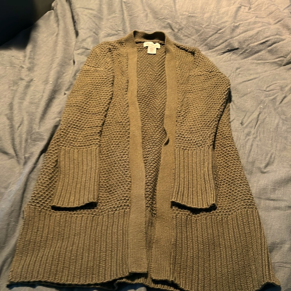 Olive green long cardigan sweater size da